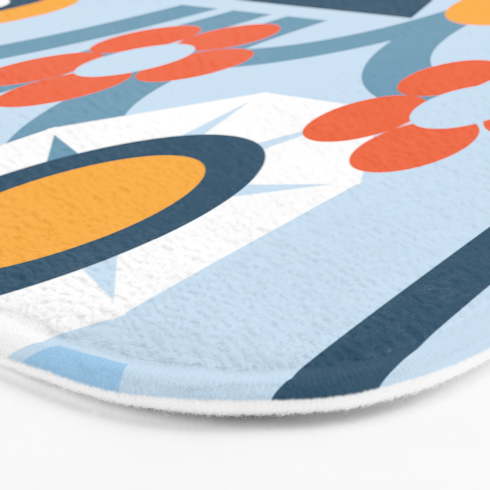 Geometrical flowers composition Bath Mat Gallery Image 3