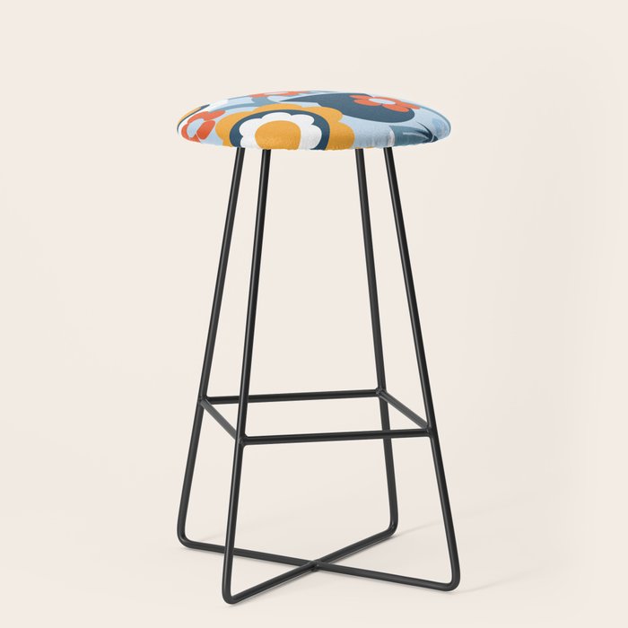 Geometrical flowers composition Stool Gallery Image 1