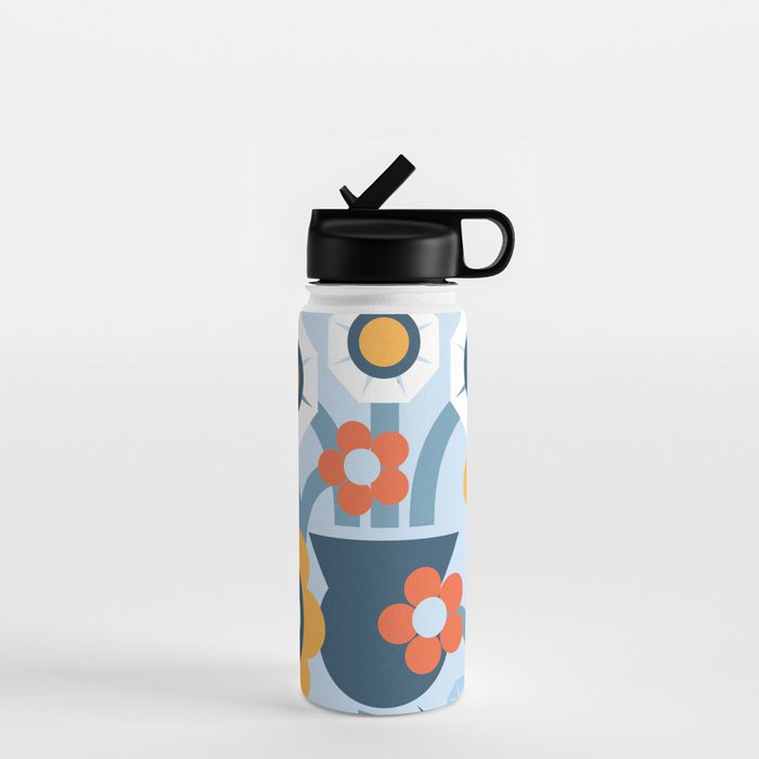 Geometrical flowers composition Water Bottle Gallery Image 1