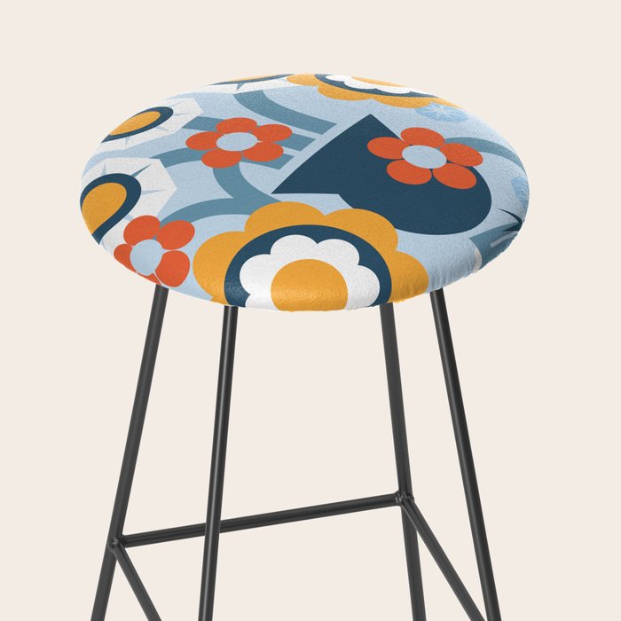 Geometrical flowers composition Stool Gallery Image 2