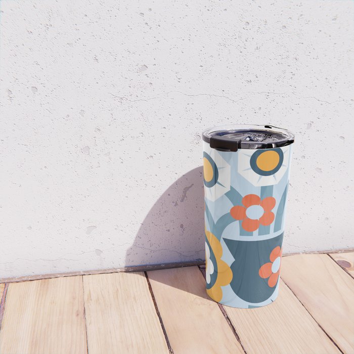 Geometrical flowers composition Travel Mug Gallery Image 4