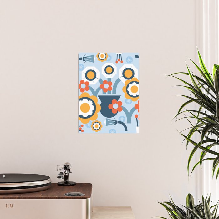 Geometrical flowers composition Poster Gallery Image 2