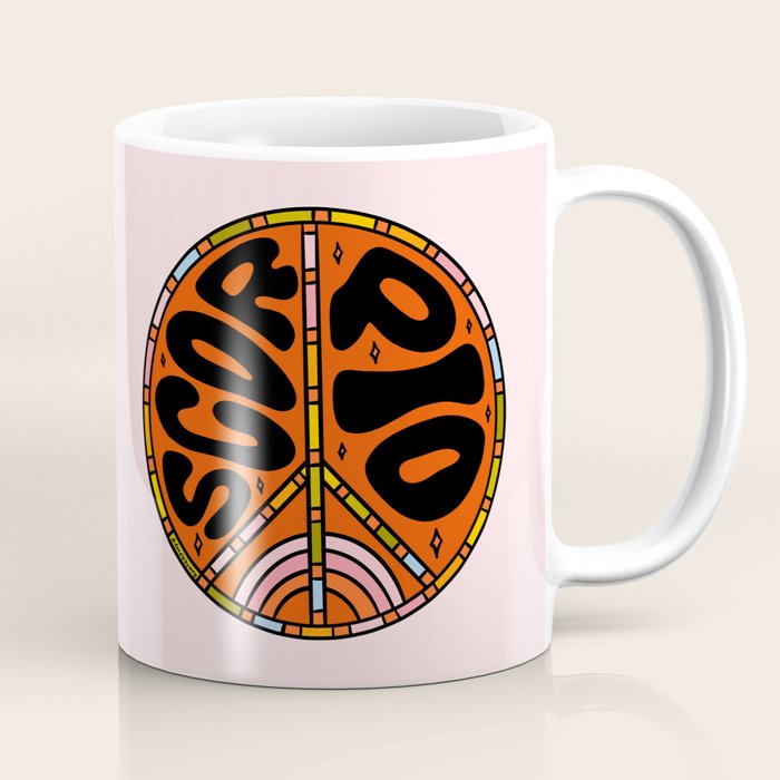 Scorpio Peace Sign Coffee Mug Gallery Image 1