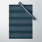 angrand stipple stripes - navy blue Wrapping Paper Gallery Image 1