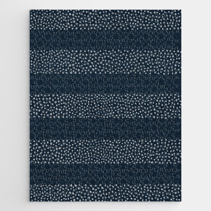 angrand stipple stripes - navy blue Jigsaw Puzzle Gallery Image 1