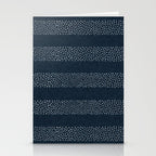 angrand stipple stripes - navy blue Stationery Card Gallery Image 2