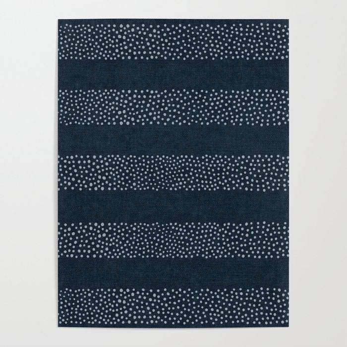 angrand stipple stripes - navy blue Poster Gallery Image 4