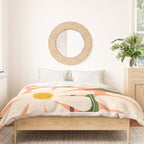Wild Daisies - peach Duvet Cover Gallery Image 3