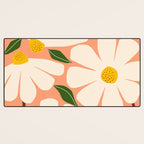 Wild Daisies - peach Desk Mat Gallery Image 3