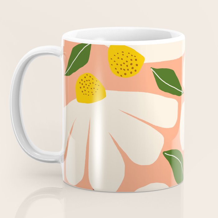 Wild Daisies - peach Coffee Mug Gallery Image 3