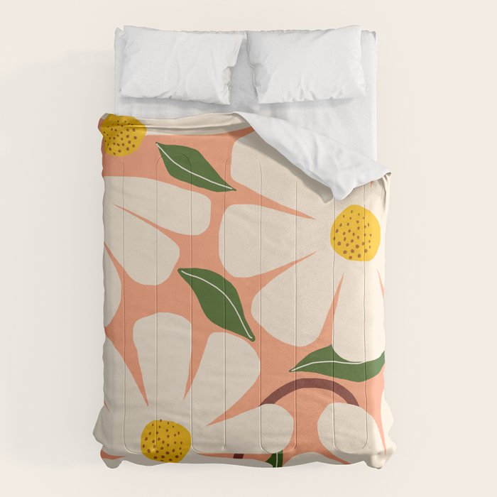 Wild Daisies - peach Comforter Gallery Image 6