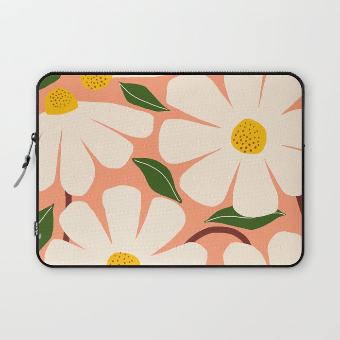 Wild Daisies - peach Laptop Sleeve Gallery Image 1