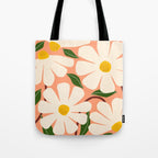 Wild Daisies - peach Tote Bag Gallery Image 1