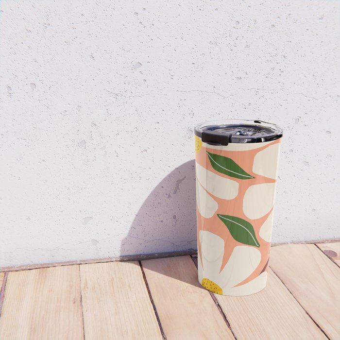 Wild Daisies - peach Travel Mug Gallery Image 4