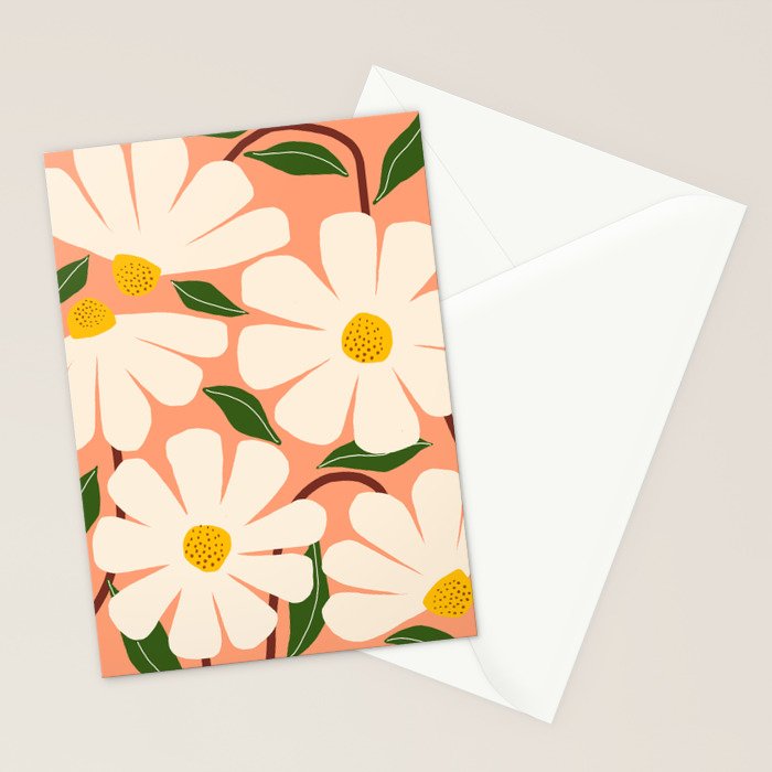 Wild Daisies - peach Stationery Card Gallery Image 2