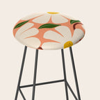 Wild Daisies - peach Stool Gallery Image 2