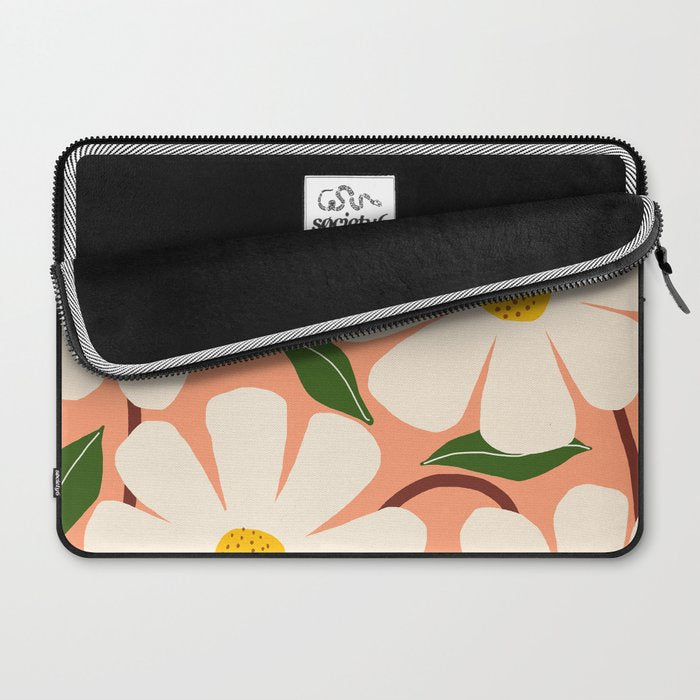 Wild Daisies - peach Laptop Sleeve Gallery Image 2