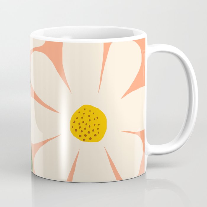 Wild Daisies - peach Coffee Mug Gallery Image 1