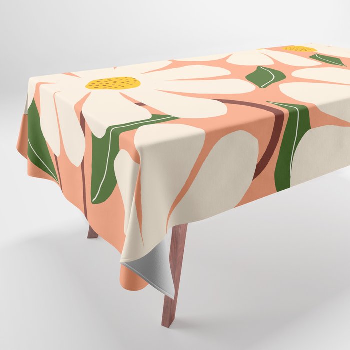 Wild Daisies - peach Tablecloth Gallery Image 1