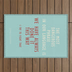 Grace Hopper quote, I alway try to fight that, inspirational, motivational sentence Outdoor Rug Gallery Image 1