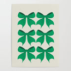 Elegant Green Bow Pattern - Festive Holiday Design Poster Gallery Image 4