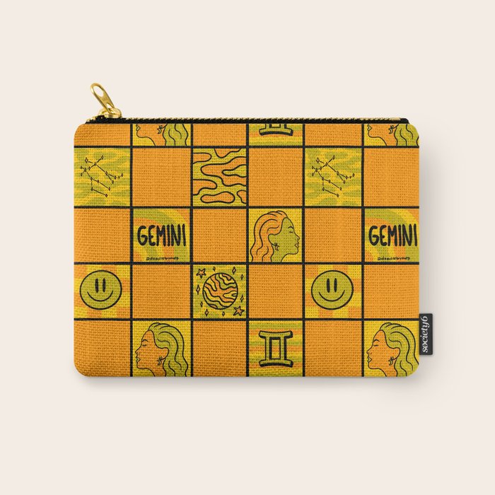 Gemini Checkered Print Carry All Pouch Gallery Image 1