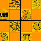 Gemini Checkered Print Coffee Mug Gallery Image 2