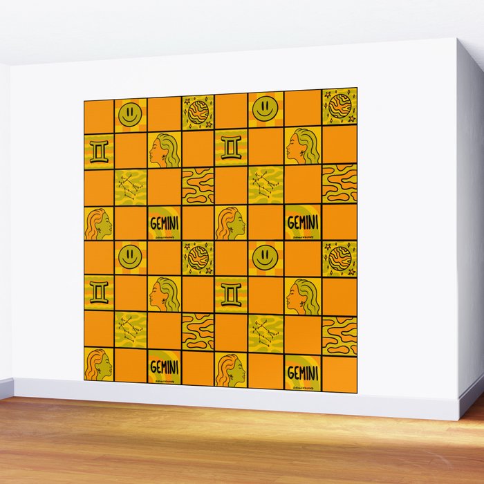 Gemini Checkered Print Wall Mural Gallery Image 2