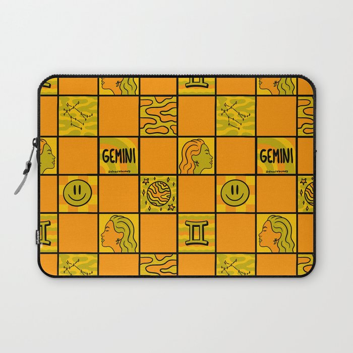 Gemini Checkered Print Laptop Sleeve Gallery Image 1