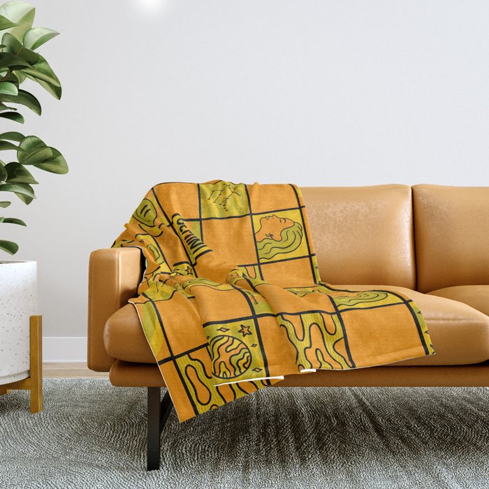 Gemini Checkered Print Throw Blanket Gallery Image 1