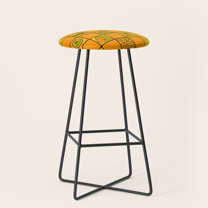 Gemini Checkered Print Stool Gallery Image 1