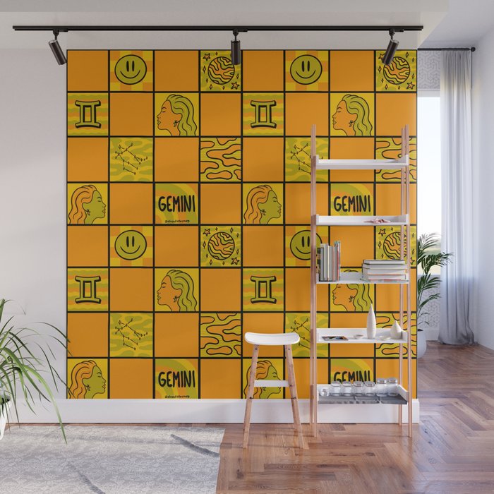 Gemini Checkered Print Wall Mural Gallery Image 1