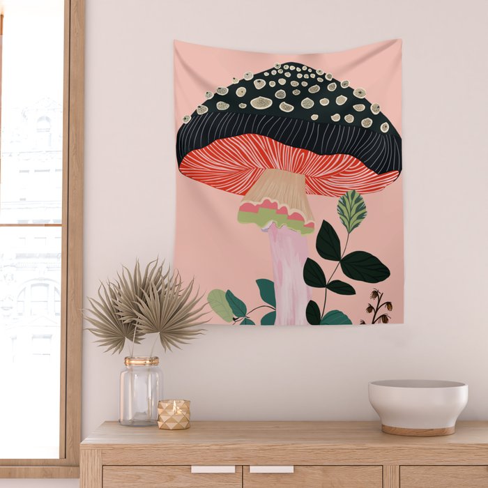 Garden Mushroom Wall Tapestry Gallery Image 2