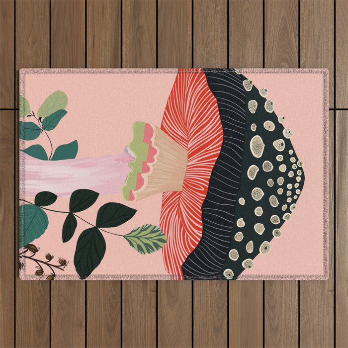 Garden Mushroom Outdoor Rug Gallery Image 1