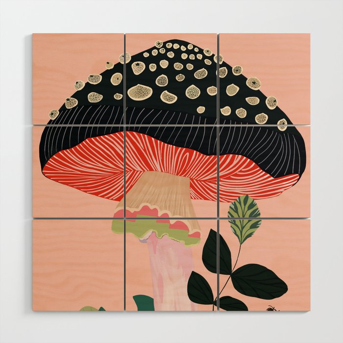 Garden Mushroom Wood Wall Art Gallery Image 1