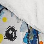Baby Penguin Watercolour Ink Line Splatter Art Print Comforter Gallery Image 4