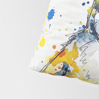 Baby Penguin Watercolour Ink Line Splatter Art Print Pillow Sham Gallery Image 4