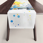 Baby Penguin Watercolour Ink Line Splatter Art Print Table Runner Gallery Image 1
