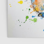 Baby Penguin Watercolour Ink Line Splatter Art Print Poster Gallery Image 3