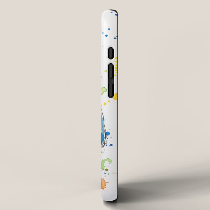 Baby Penguin Watercolour Ink Line Splatter Art Print iPhone Case Gallery Image 2