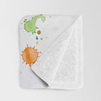Baby Penguin Watercolour Ink Line Splatter Art Print Throw Blanket Gallery Image 3