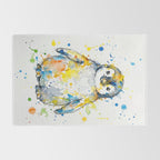 Baby Penguin Watercolour Ink Line Splatter Art Print Rug Gallery Image 2