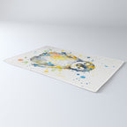 Baby Penguin Watercolour Ink Line Splatter Art Print Rug Gallery Image 3