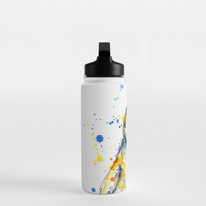 Baby Penguin Watercolour Ink Line Splatter Art Print Water Bottle Gallery Image 3