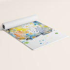 Baby Penguin Watercolour Ink Line Splatter Art Print Yoga Mat Gallery Image 2