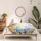 Baby Penguin Watercolour Ink Line Splatter Art Print Comforter Gallery Image 3