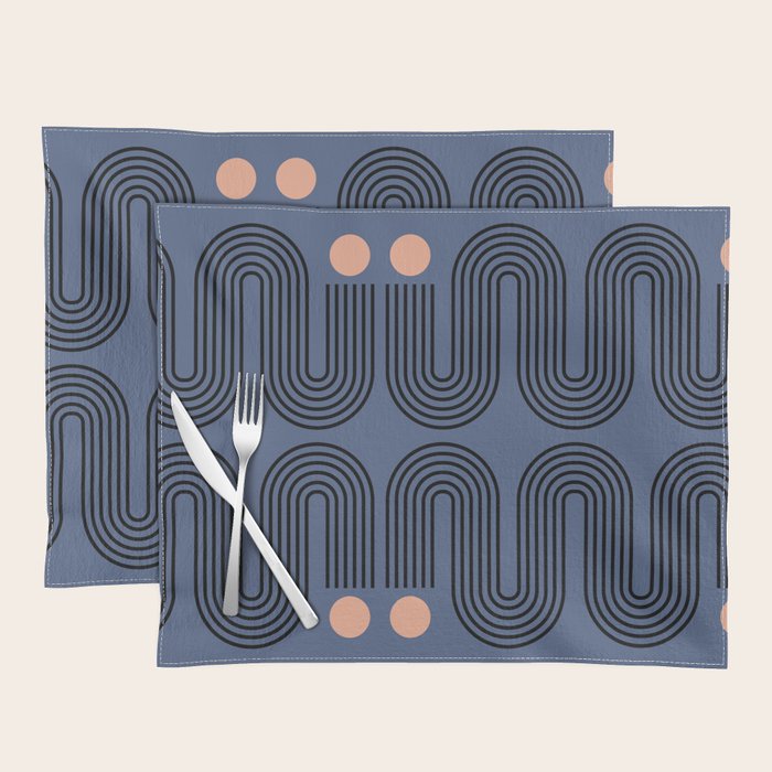 Abstraction_NEW_SUN_BLUE_LINE_POP_ART_Minimalism_0222A Placemat Gallery Image 1