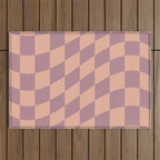 Wavy Dusty Mauve x Whipped Peach Outdoor Rug Gallery Image 1