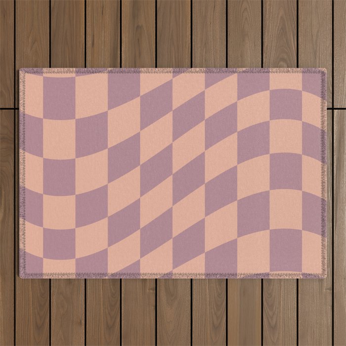 Wavy Dusty Mauve x Whipped Peach Outdoor Rug Gallery Image 1