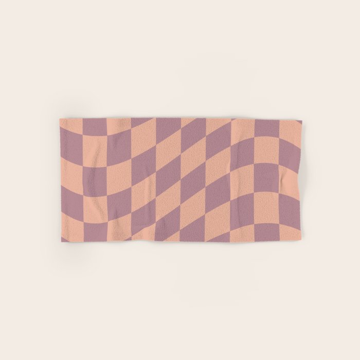 Wavy Dusty Mauve x Whipped Peach Bath Towel Gallery Image 1